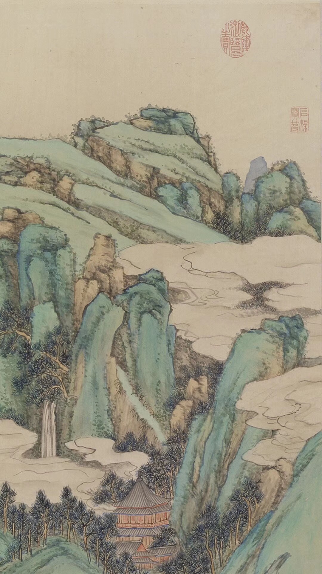 盎然春色的《仙境春长图》：青绿山水生机无限