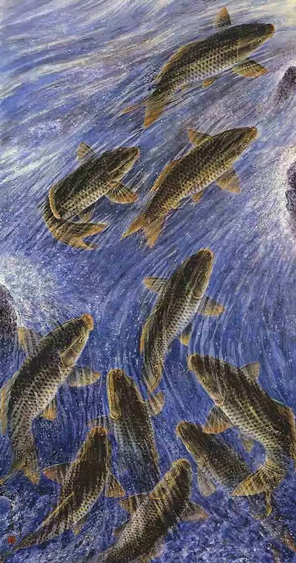 超逼真的诗意国画鱼：令人惊叹的如鱼得水