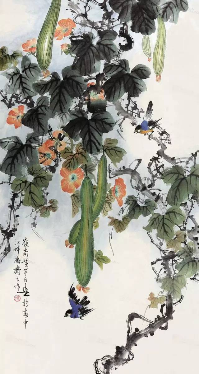 中国国画艺术：绝美花鸟国画图片