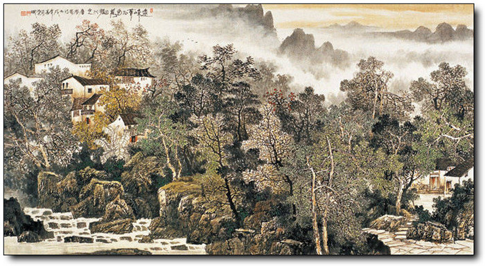 巍峨大气的山水风景水墨国画作品欣赏