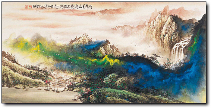 巍峨大气的山水风景水墨国画作品欣赏