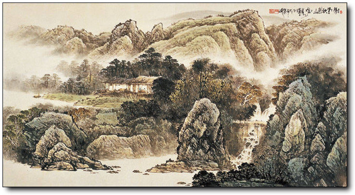 巍峨大气的山水风景水墨国画作品欣赏