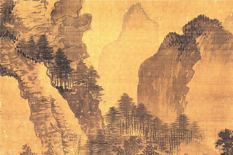 明朝戴进国画《画山水》欣赏