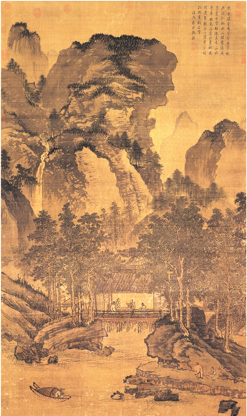 明朝戴进国画《画山水》欣赏