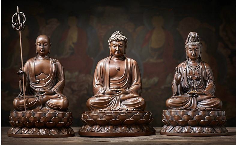 地藏王菩萨：娑婆三圣地藏菩萨佛像摆件