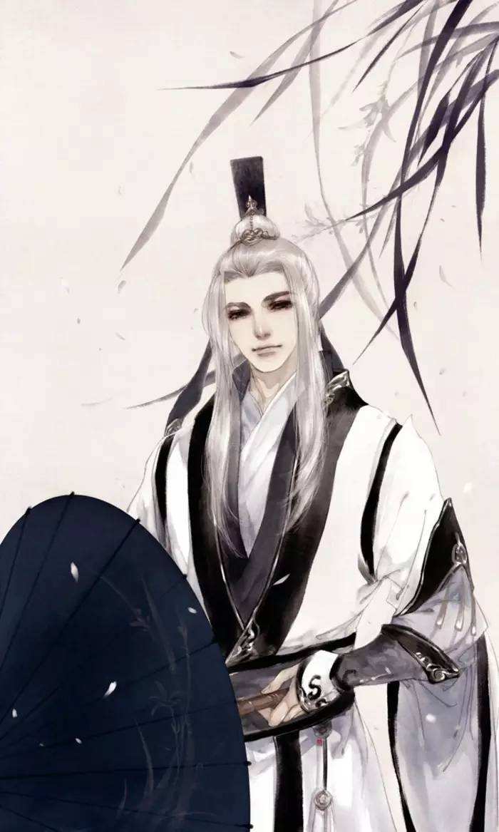20张白发古风美男图集,满头银发真的好迷人