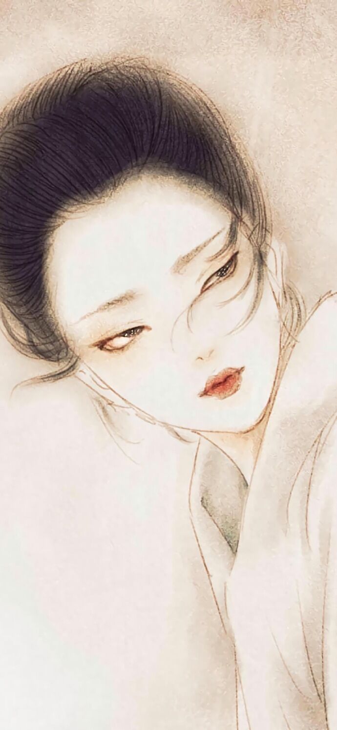 仕女古风手机壁纸插画，别样的古风女子风情