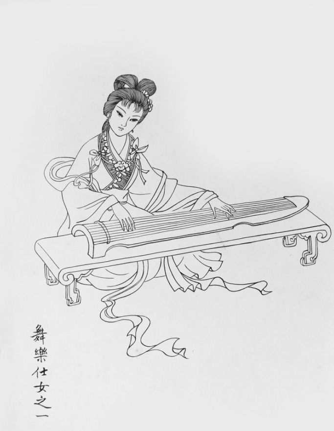 27幅白描仕女图：一笔一画勾勒出仕女美