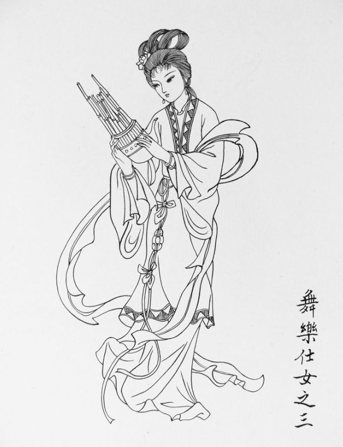 27幅白描仕女图：一笔一画勾勒出仕女美