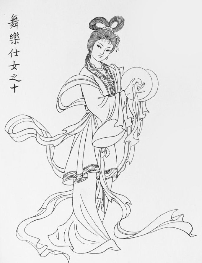 27幅白描仕女图：一笔一画勾勒出仕女美