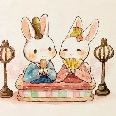 一组小兔子萌宠插画：萌萌哒真可爱！