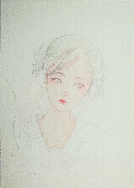 一组古风插画女子步骤图：画出唯美古风女子