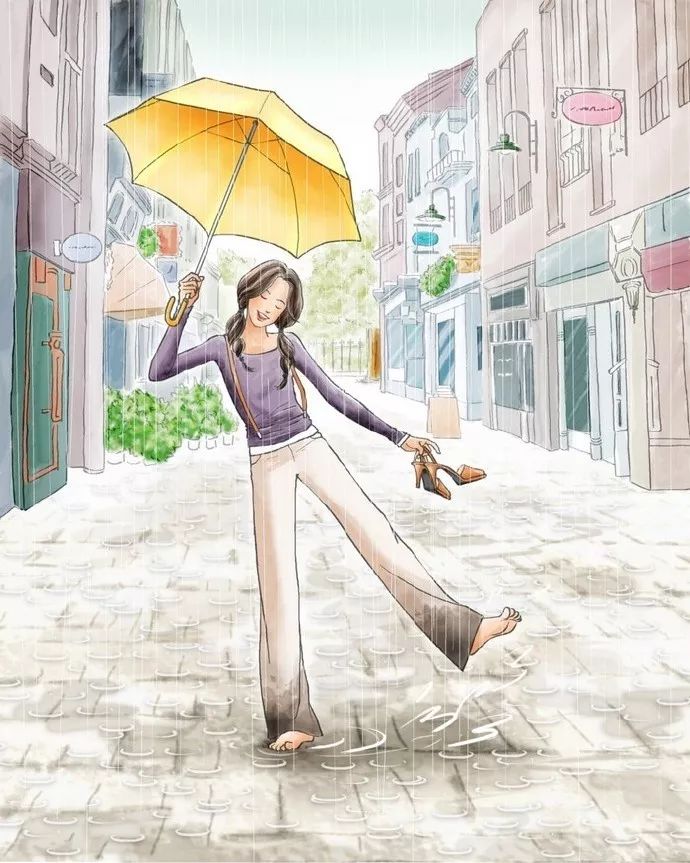 水彩插画：一个人的惬意时光