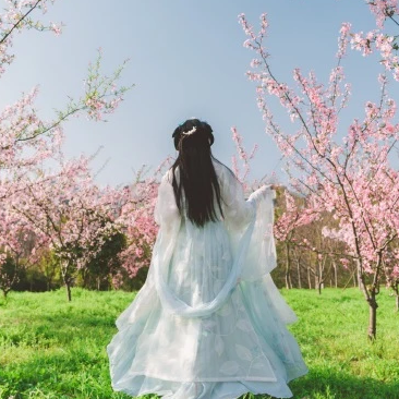 海棠花开女生头像，唯美古风真人头像