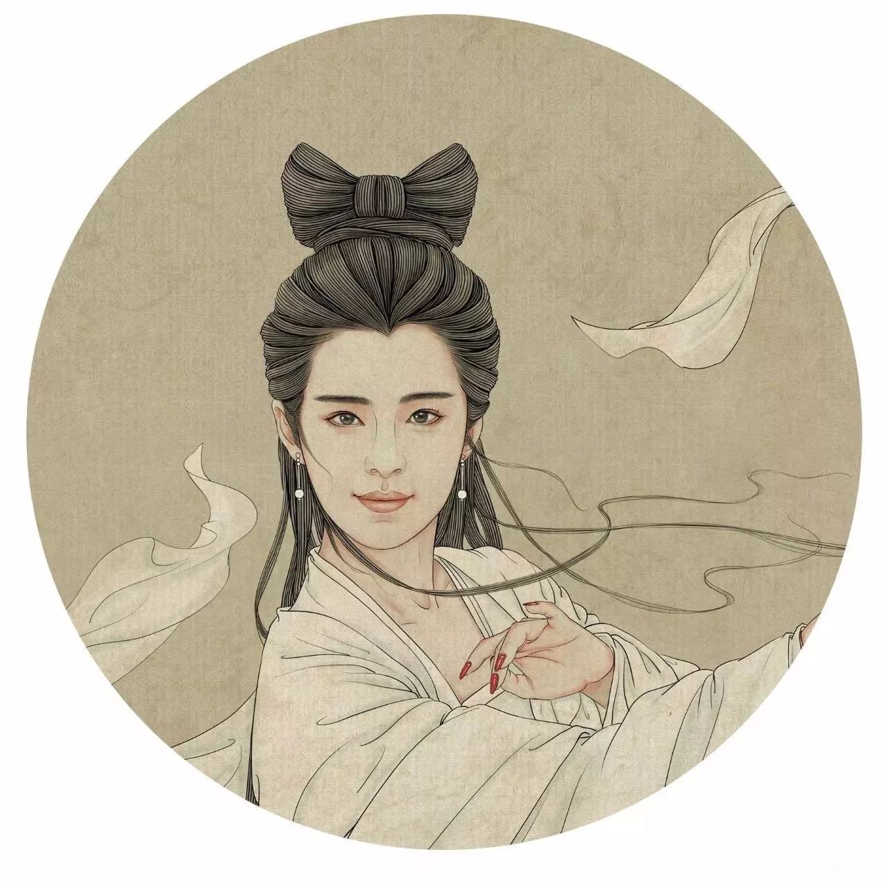 惊艳手绘插画：古风线条画出女子极致的美