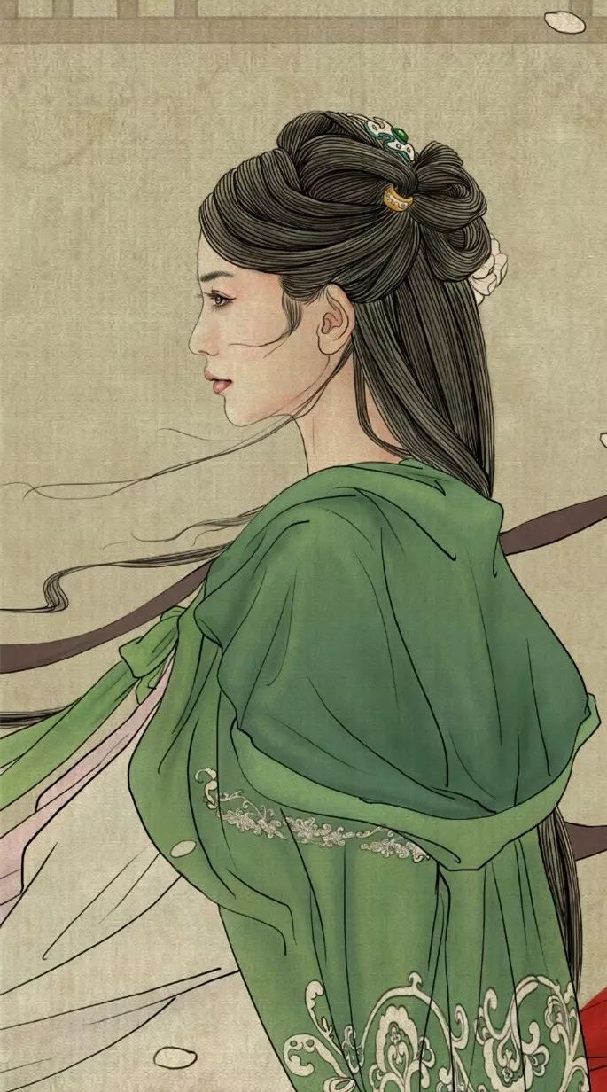 惊艳手绘插画：古风线条画出女子极致的美