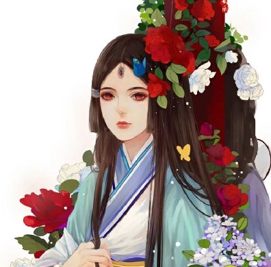 中国风美女手绘插画图片，五款唯美古风人物