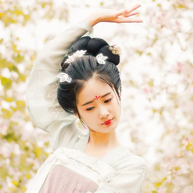 气质花朵带伞女生头像,唯美古风真人头像