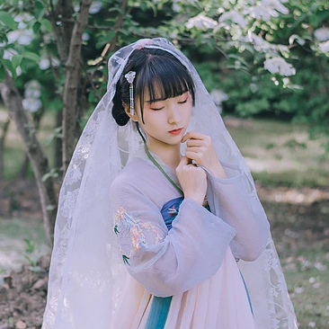 清新可爱琼花女生头像，唯美古风真人头像