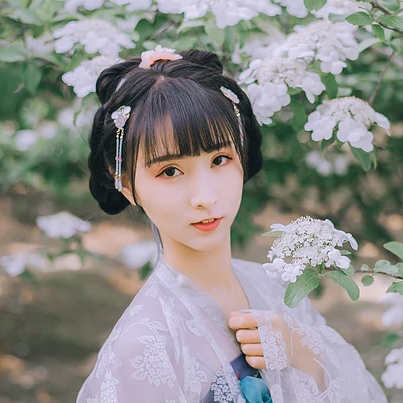 清新可爱琼花女生头像，唯美古风真人头像
