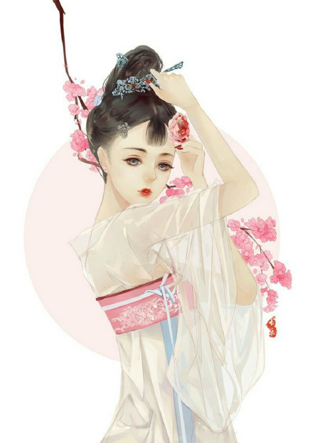 古典美女插画，中国风手绘插画