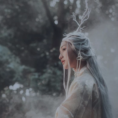 森林精灵文艺女生头像，唯美古风真人头像
