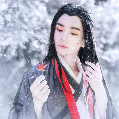 雪景翩翩公子带折扇头像,唯美古风真人头像