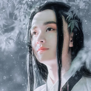 雪景翩翩公子带折扇头像,唯美古风真人头像