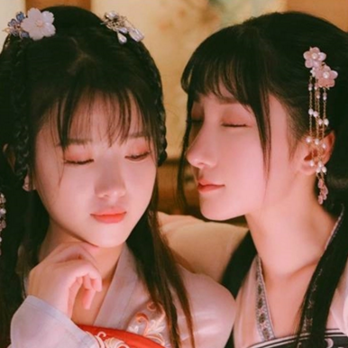 清新淡雅汉服闺蜜头像，唯美古风真人头像