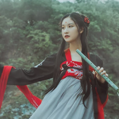红妆带伞古风头像,唯美古风真人女子头像