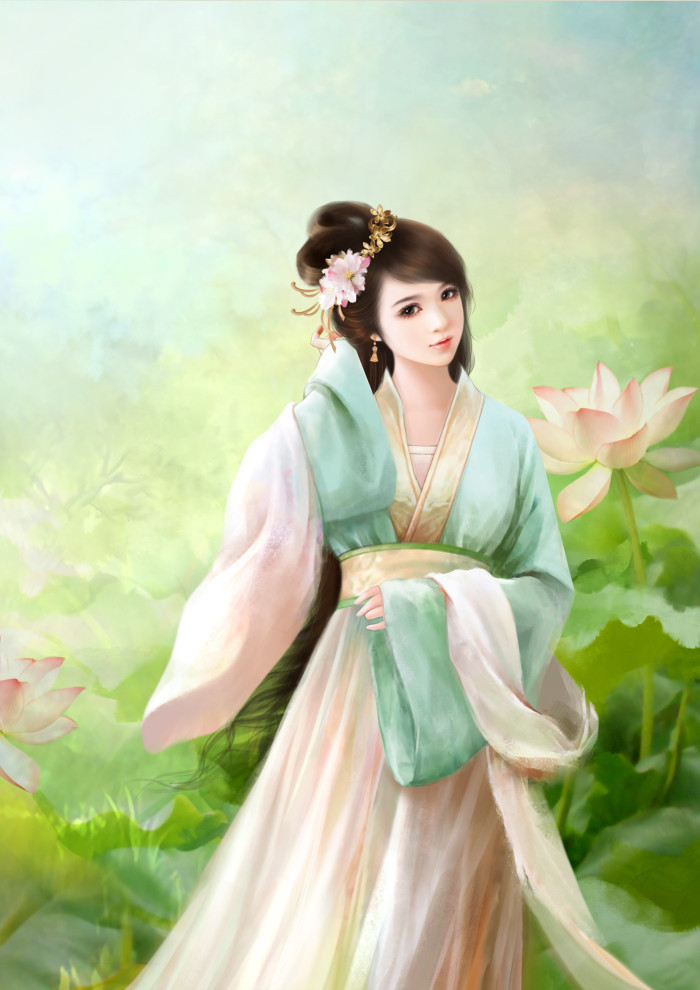 淡雅温婉的古风美女插画欣赏