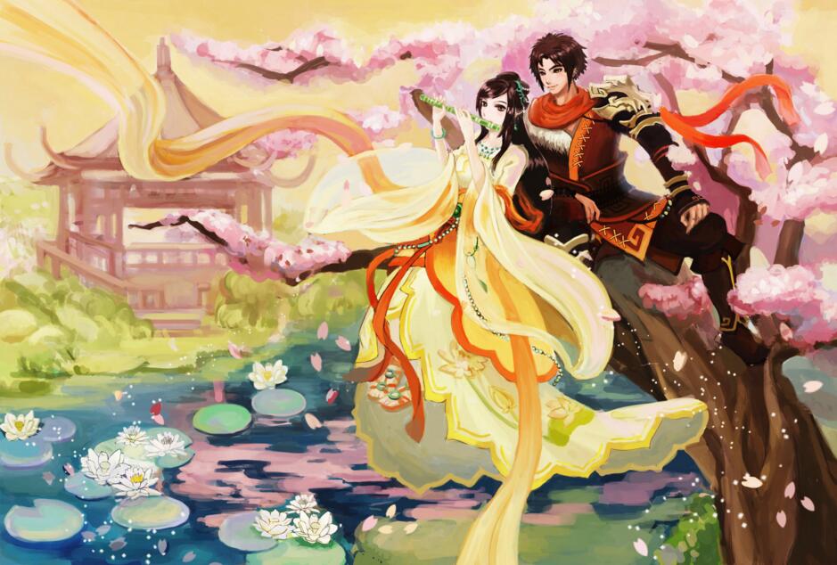唯美古风句子:乱红飞过秋千去