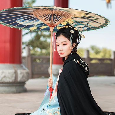 长相思带伞女生头像，唯美古风真人头像