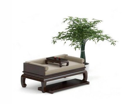 中式家具罗汉床3D模型下载