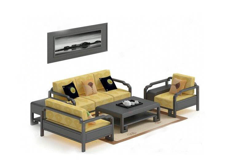 好看的中式沙发3D模型下载