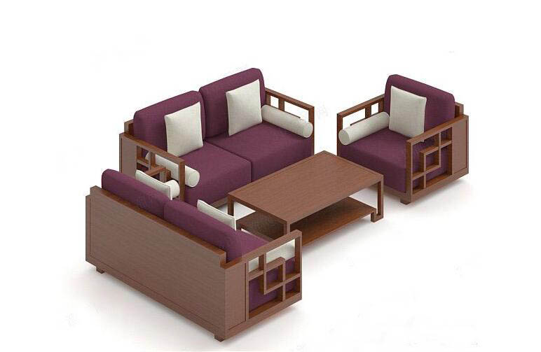 中式沙发组合3D模型下载