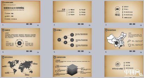 稳重复古论文答辩PPT模板