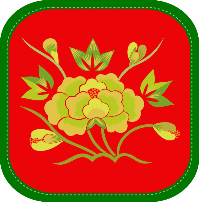 中国传统刺绣图案花卉系列三，矢量素材
