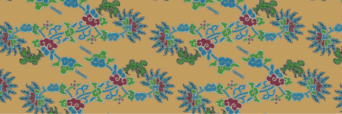 中国传统织锦叶子图案与配色，矢量素材AI图片