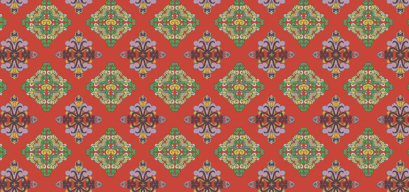 中国传统织锦图案与配色六，矢量素材AI图片