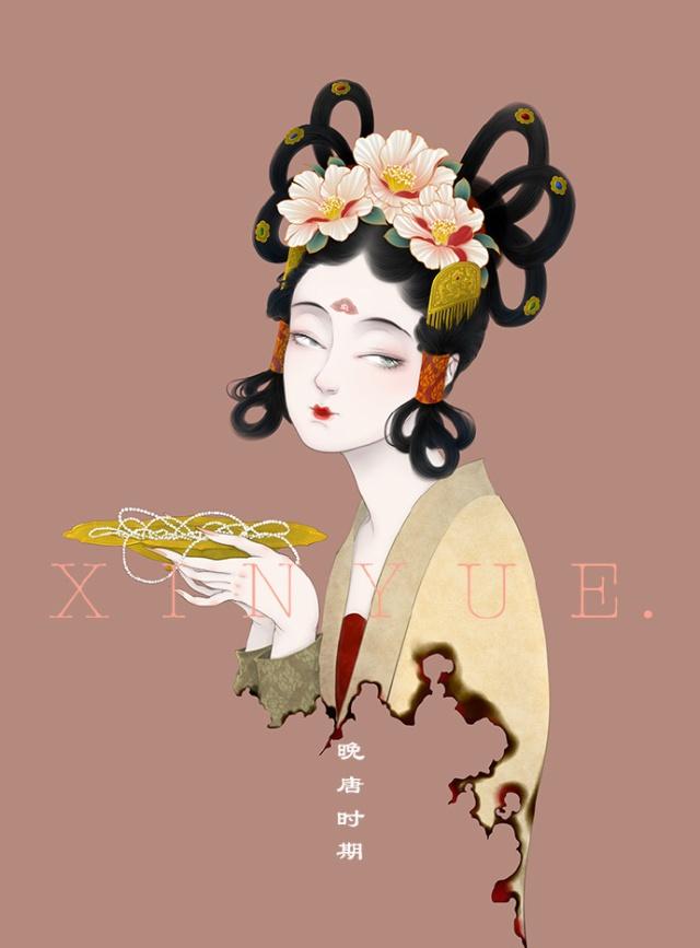 唐朝妆容插画：原来这么美