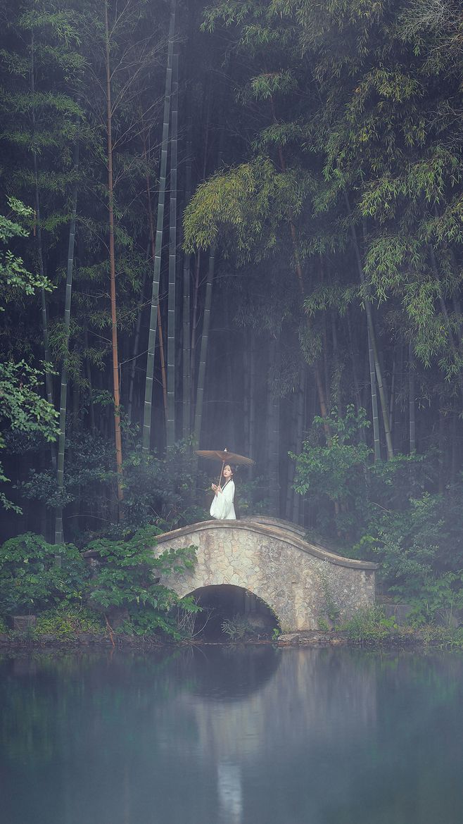 竹间女古风摄影：一榻清风，故山邂逅欣相遇